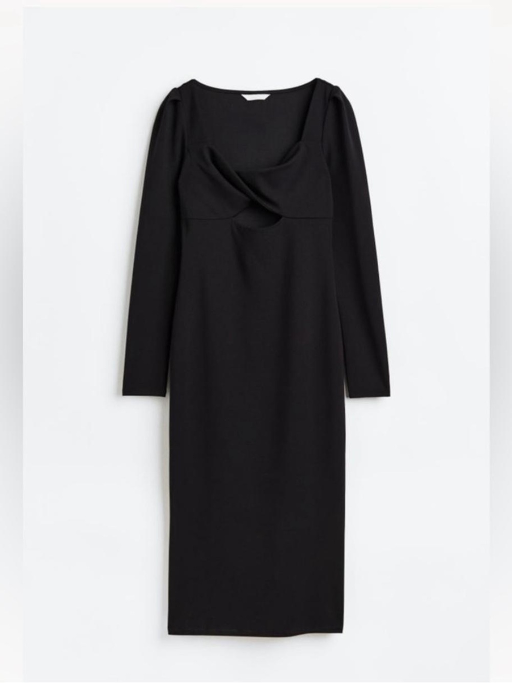 H&M Sexy Black Sheath Cutout Cocktail Dress - Picture 4 of 12